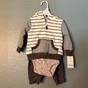 3 piece baby onesie jacket and pants set